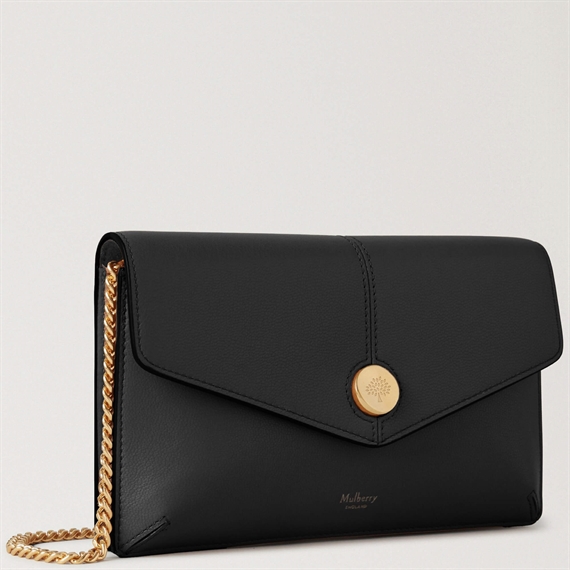 Mulberry Press Stud Pochette Black Micro Classic Grain